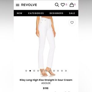 AGOLDE Riley Long Button Fly Jeans in Sour Cream 25